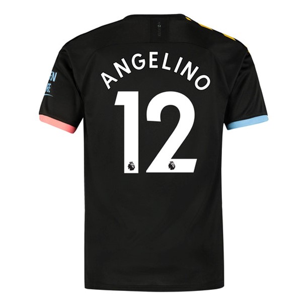 Camiseta Manchester City NO.12 Angelino 2ª Kit 2019 2020 Negro